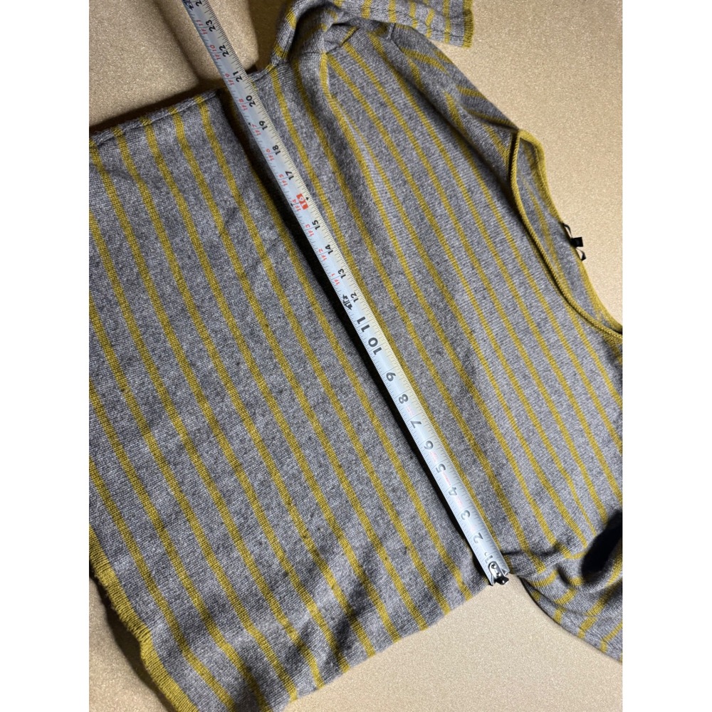 Eileen Fisher Yak Wool Striped Sweater Grey Green Boat Neck M - Picture 8 of 10